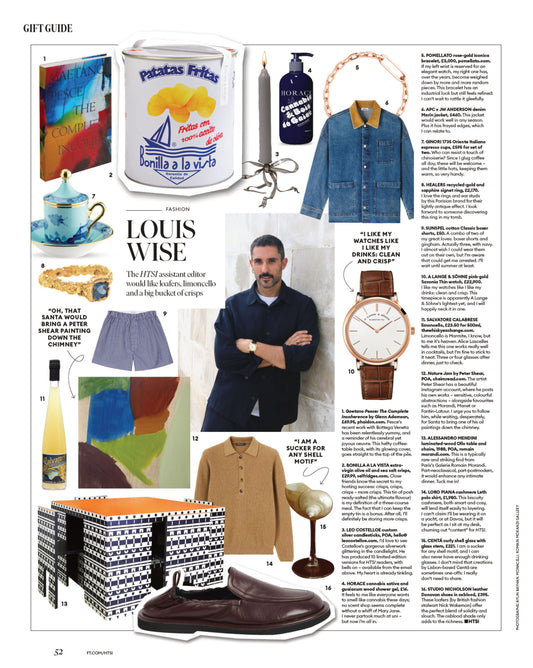 HTSI of Financial Times features an article titled "16 buys for stylish guys this Christmas."
